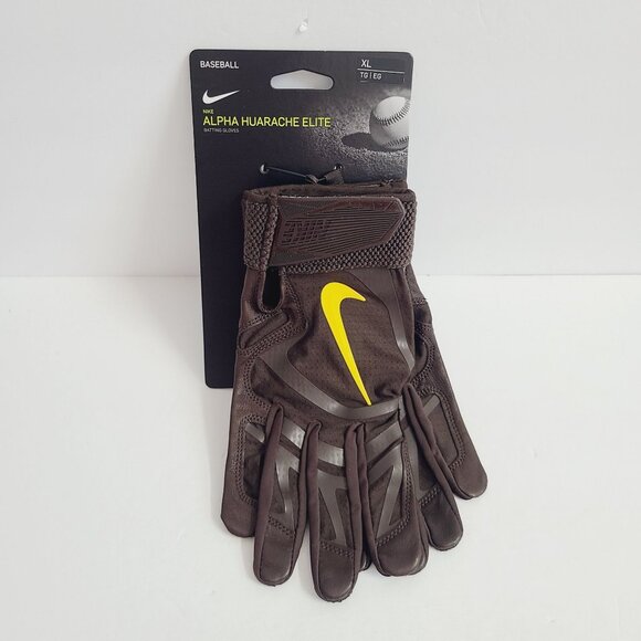 Nike Alpha Huarache Elite Batting Gloves CV0696-202 Size XL Brown